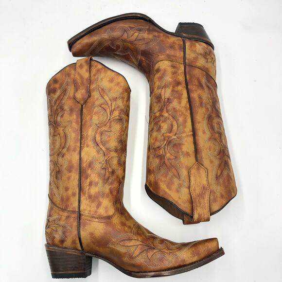 Corral Womens Embroidery Snip Toe Leather Western Boots Multicolor Size 9.5 M - Picture 7 of 15